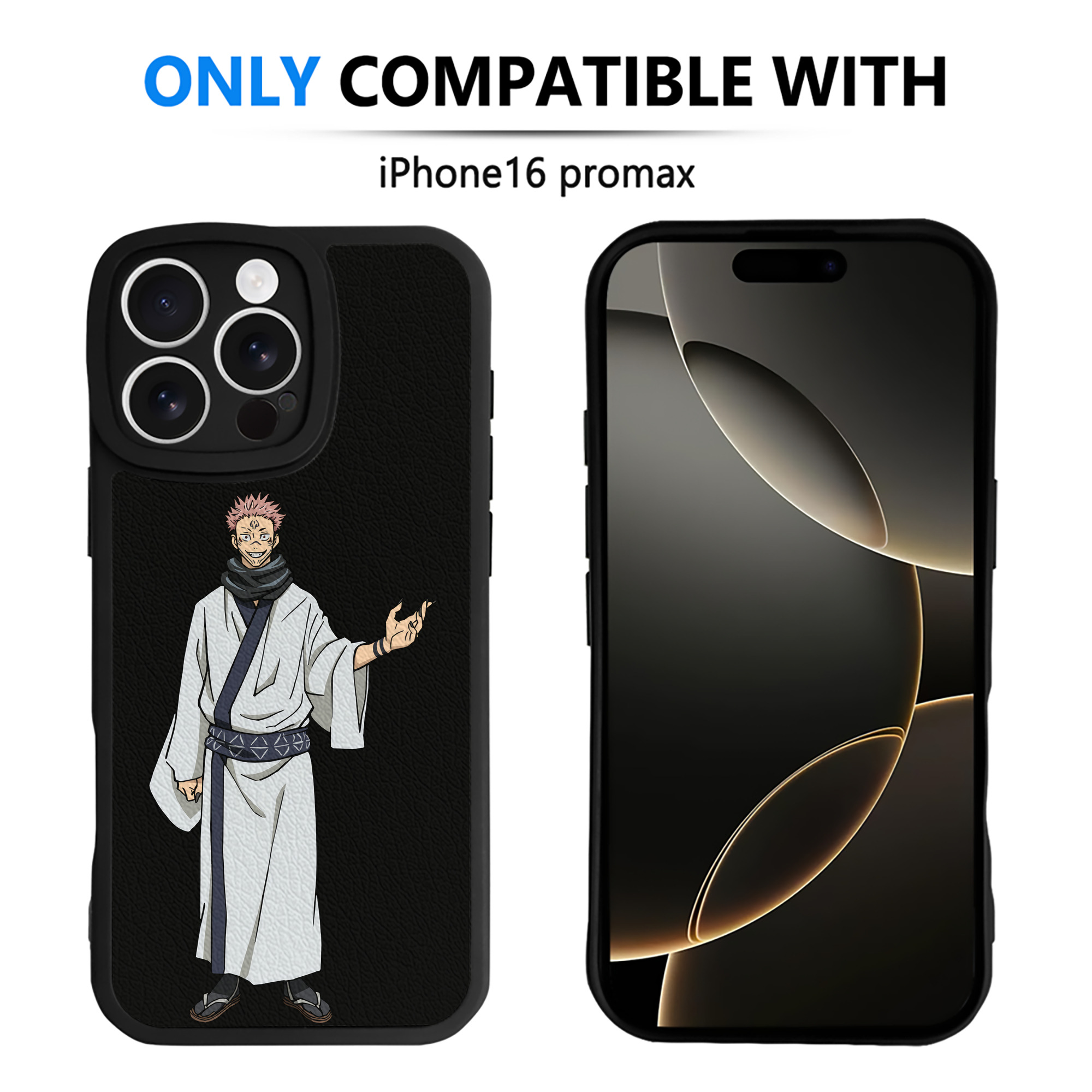 （画像用） 呪術廻戦 Jujutsu Kaisen 【iPhone 16シリーズ対応】シリコンスマホケース（レザー調） 材質：シリコン